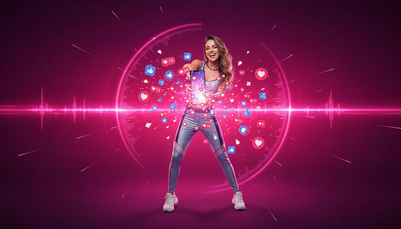 Como ganhar curtidas automáticas no Instagram — influenciadora com engajamento crescendo