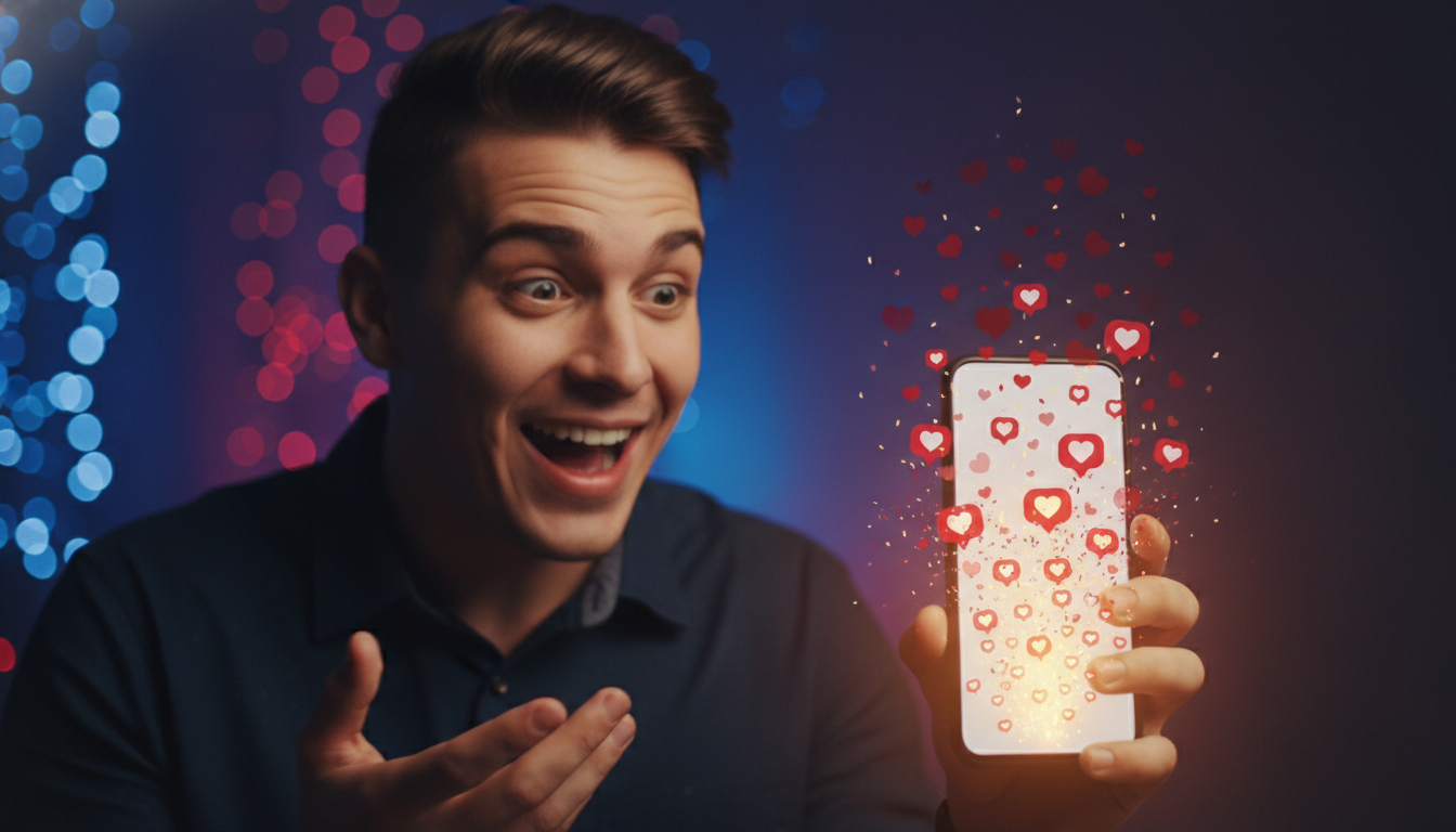 Criador de conteúdo TikTok mostrando crescimento com curtidas automáticas